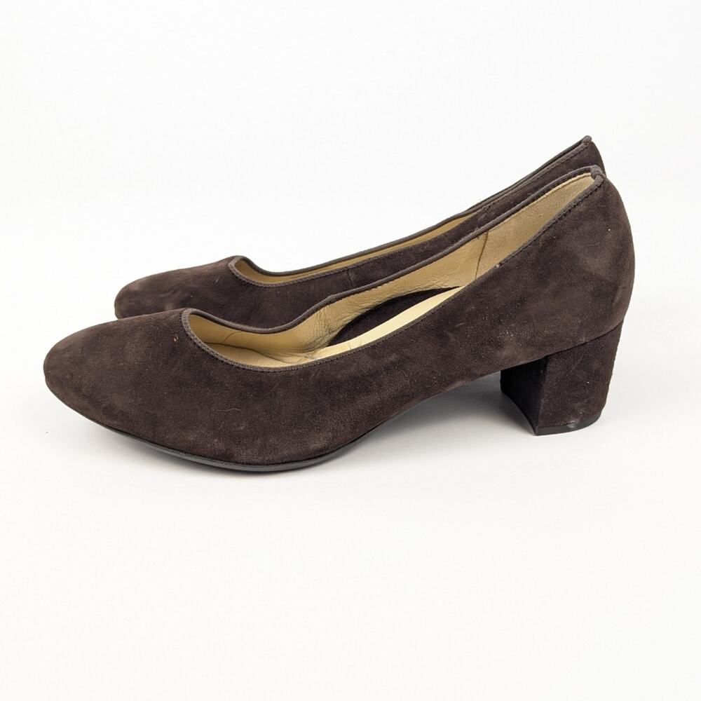 Ara Brown Suede Leather Kendall Heeled Pump Size 7 - Picture 5 of 10